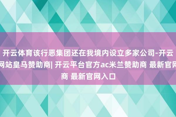 开云体育该行恶集团还在我境内设立多家公司-开云平台网站皇马赞助商| 开云平台官方ac米兰赞助商 最新官网入口