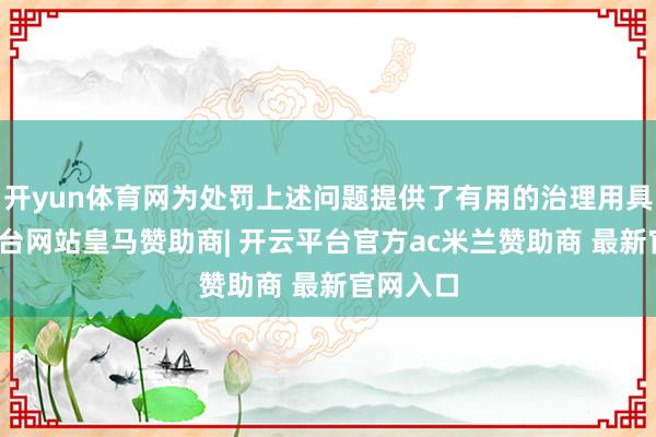 开yun体育网为处罚上述问题提供了有用的治理用具-开云平台网站皇马赞助商| 开云平台官方ac米兰赞助商 最新官网入口